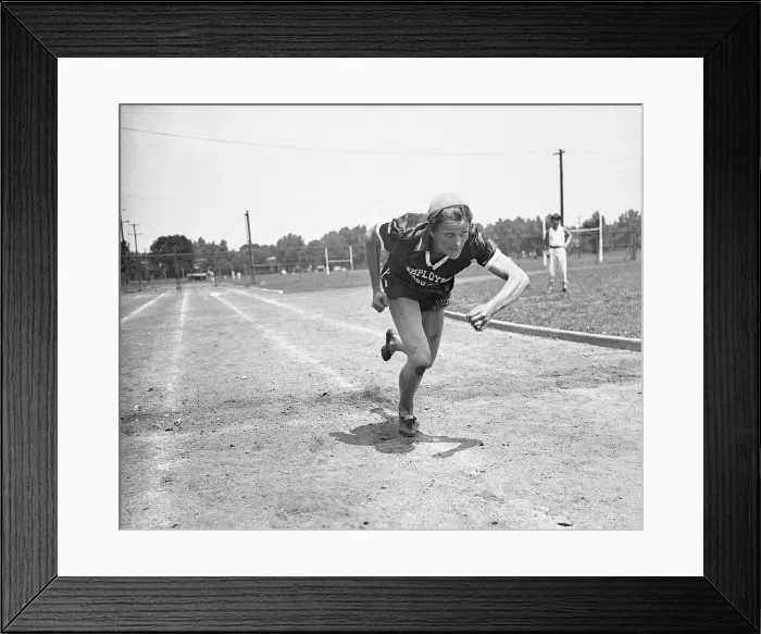 Framed Print : Mildred Didrickson Running on Track Framed Print : Mildred Didrickson Running on Track