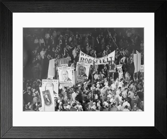 Framed Print : Roosevelt Campaign Signs at Convention Framed Print : Roosevelt Campaign Signs at Convention