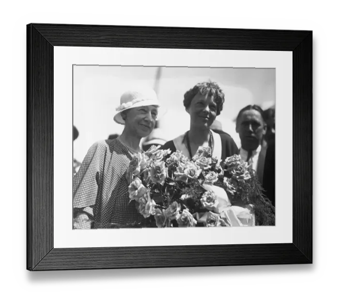 Framed Print : Amelia Earhart Posing with Her Mother Framed Print : Amelia Earhart Posing with Her Mother