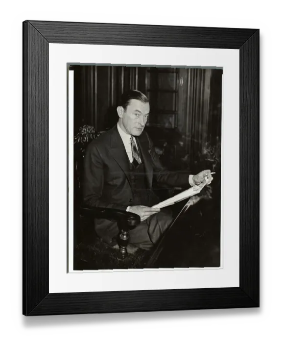 Framed Print : Mayor James Walker Studying Plans Framed Print : Mayor James Walker Studying Plans