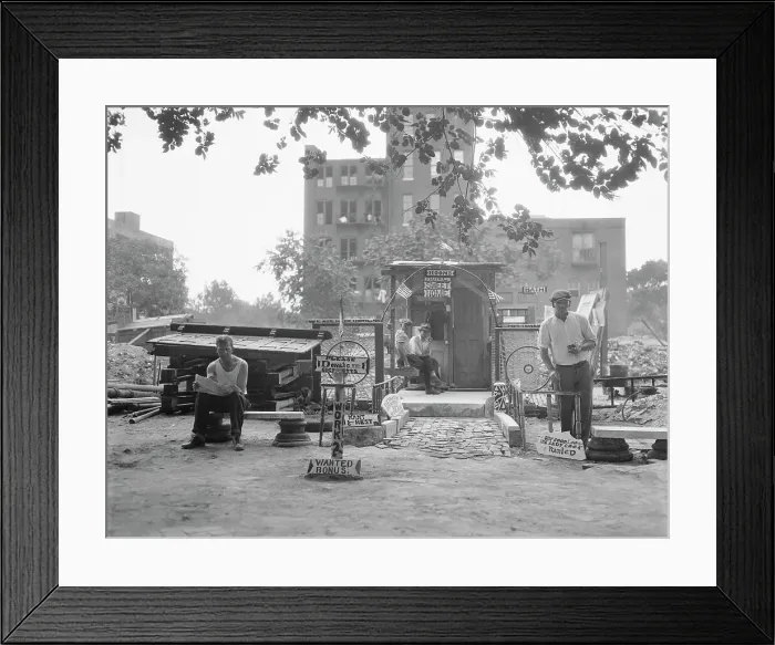 Framed Print : Bonus Marchers Outside Their Shack In Dc Framed Print : Bonus Marchers Outside Their Shack In Dc