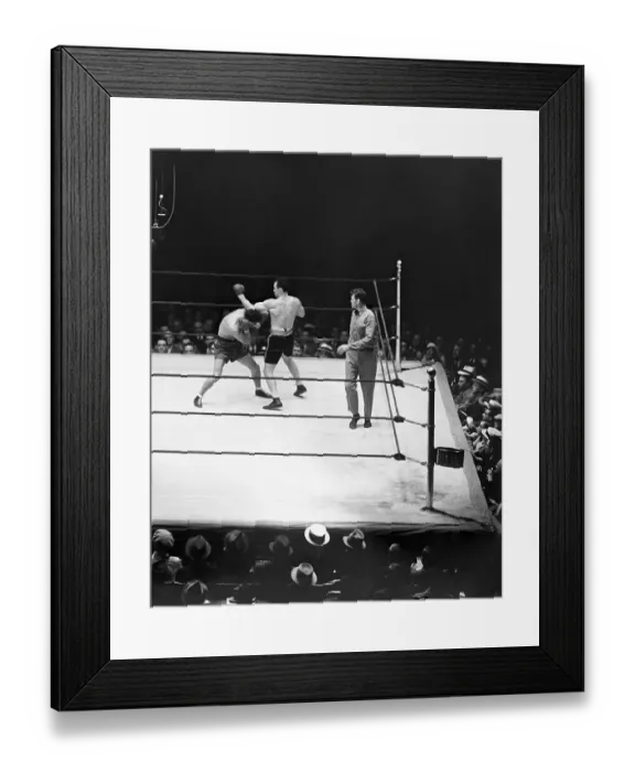 Framed Print : Jack Sharkey, Max Schmeling, Referee / Actio Framed Print : Jack Sharkey, Max Schmeling, Referee / Actio