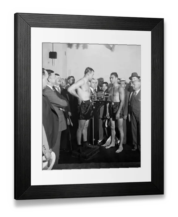 Framed Print : Sharkey and Schmeling Weighing In Framed Print : Sharkey and Schmeling Weighing In