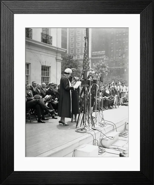 Framed Print : Amelia Earhart Receiving Cross of Honor Framed Print : Amelia Earhart Receiving Cross of Honor