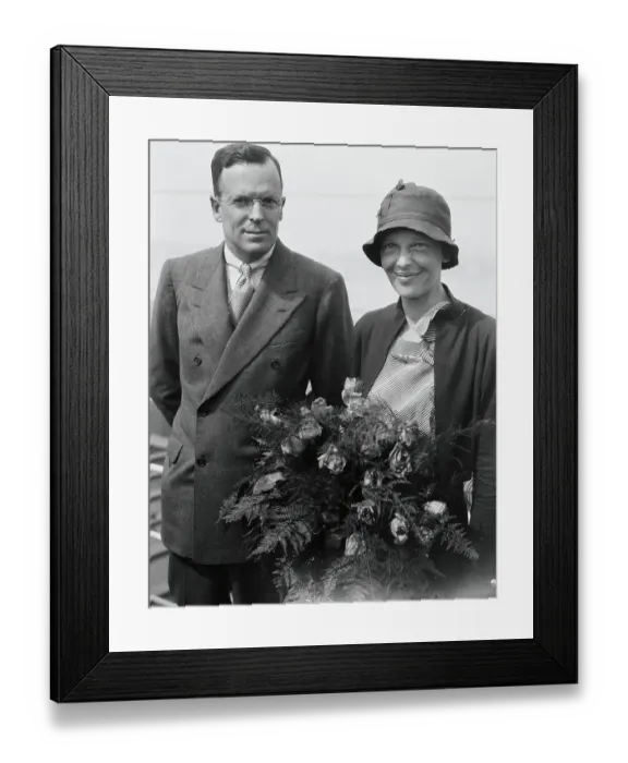 Framed Print : Portrait of Amelia Earhart and George Putnam Framed Print : Portrait of Amelia Earhart and George Putnam