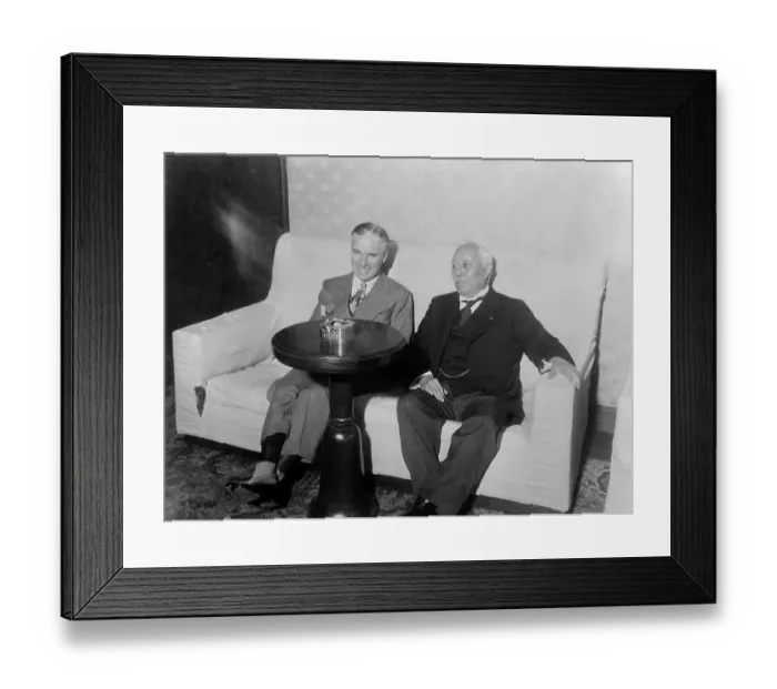 Framed Print : Charlie Chaplin Speaking with Makoto Saito Framed Print : Charlie Chaplin Speaking with Makoto Saito