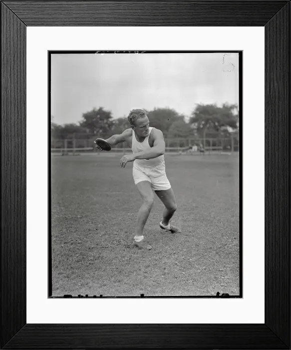 Framed Print : John F. Anderson Throwing Discus Framed Print : John F. Anderson Throwing Discus
