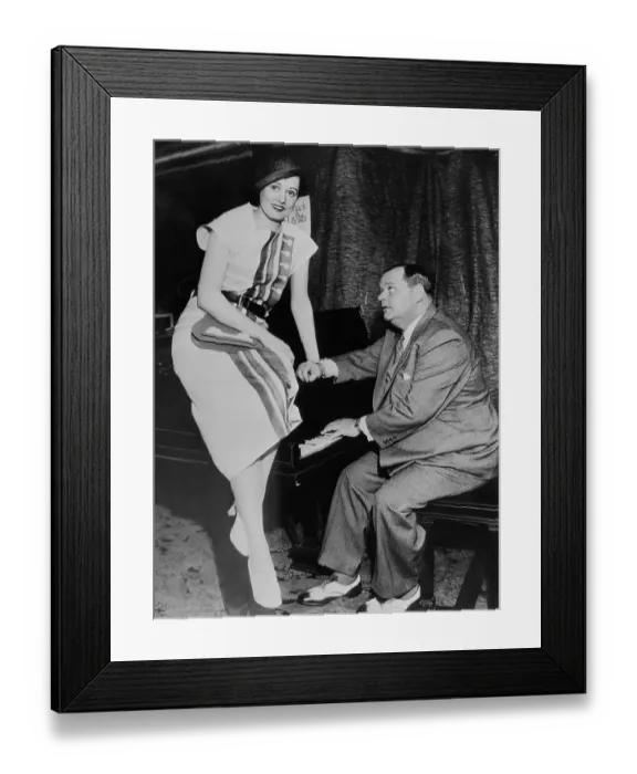 Framed Print : Fatty Arbuckle Playing Piano Alongside Addie McPhail Framed Print : Fatty Arbuckle Playing Piano Alongside Addie McPhail
