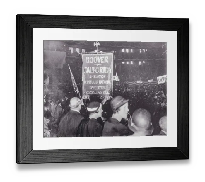 Framed Print : Hoover Campaign Sign at Convention Framed Print : Hoover Campaign Sign at Convention
