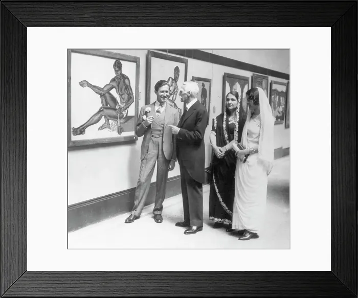 Framed Print : Ambassador Andrew Mellon Appraising Art in Museum Framed Print : Ambassador Andrew Mellon Appraising Art in Museum