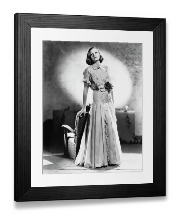 Framed Print : Greta Garbo Wearing Tailored Ensemble Framed Print : Greta Garbo Wearing Tailored Ensemble