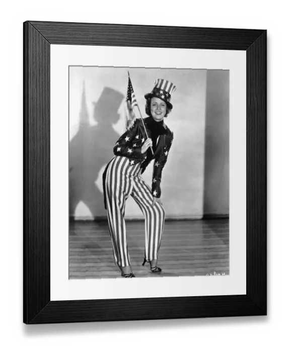 Framed Print : Actress Gloria Shea Dressed as Uncle Sam Framed Print : Actress Gloria Shea Dressed as Uncle Sam