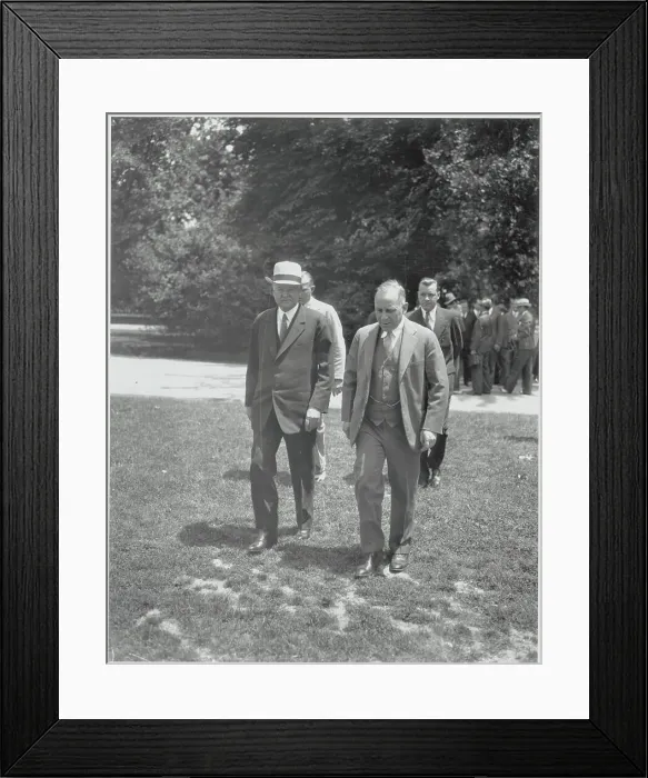 Framed Print : Herbert Hoover and Theodore Joslin Walking Framed Print : Herbert Hoover and Theodore Joslin Walking