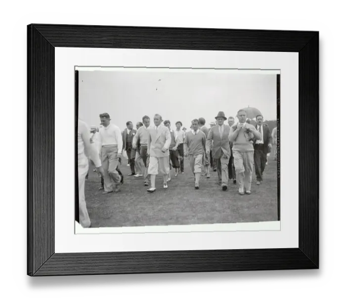Framed Print : Golf Pros Walking on The Green