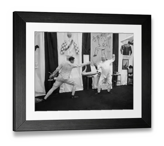 Framed Print : Architects Demostrate Fencing Skills Framed Print : Architects Demostrate Fencing Skills
