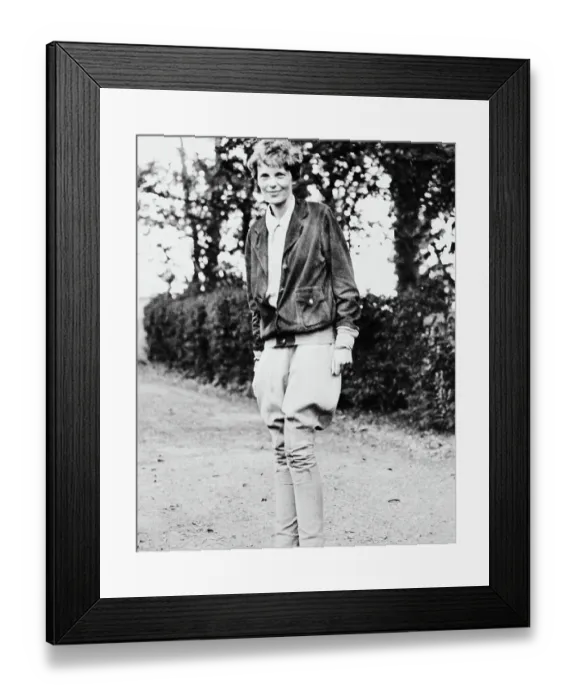Framed Print : Aviator Amelia Earhart Framed Print : Aviator Amelia Earhart