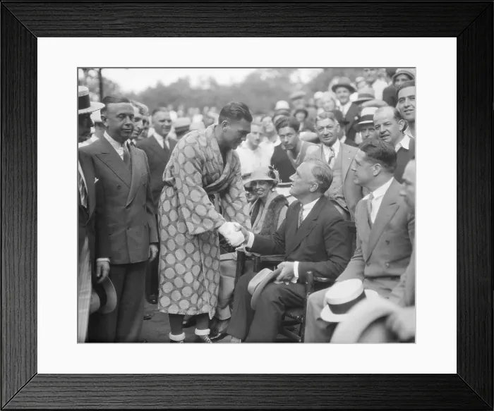 Framed Print : Max Schmeling Shakes Hands With Fdr