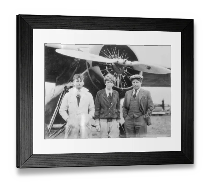 Framed Print : Eddie Gorski, Amelia Earhart, and Bernt Balchen