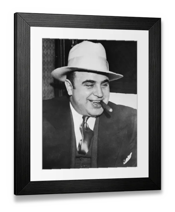 Framed Print : Gangster Al Capone Smoking Cigar Framed Print : Gangster Al Capone Smoking Cigar