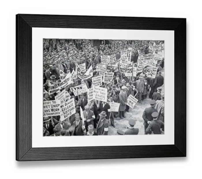 Framed Print : View of Hunger Marchers Protesting Framed Print : View of Hunger Marchers Protesting
