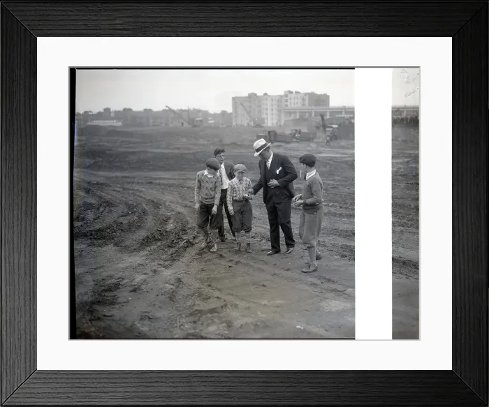 Framed Print : Jack Sharkey Giving Coins To Young Boys Framed Print : Jack Sharkey Giving Coins To Young Boys