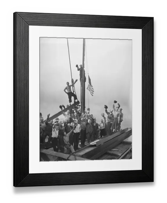 Framed Print : Flag Raising At Rockefeller Building Framed Print : Flag Raising At Rockefeller Building