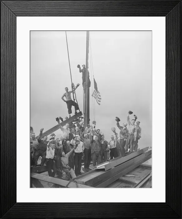 Framed Print : Flag Raising at Rockefeller Center