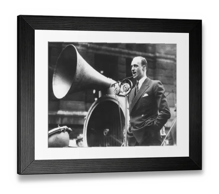 Framed Print : James Roosevelt Speaking at Microphone