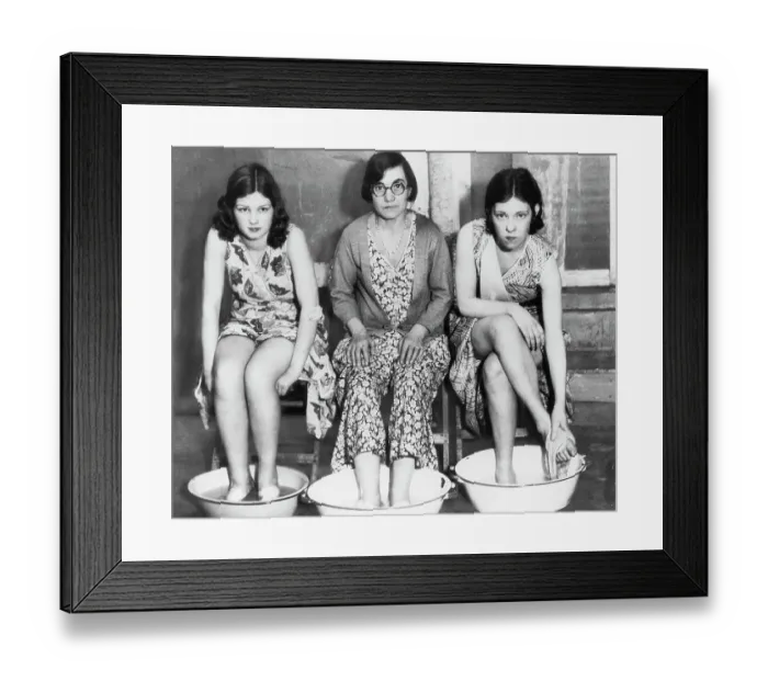 Framed Print : Dance Marathon Competitors Take Foot Bath Framed Print : Dance Marathon Competitors Take Foot Bath