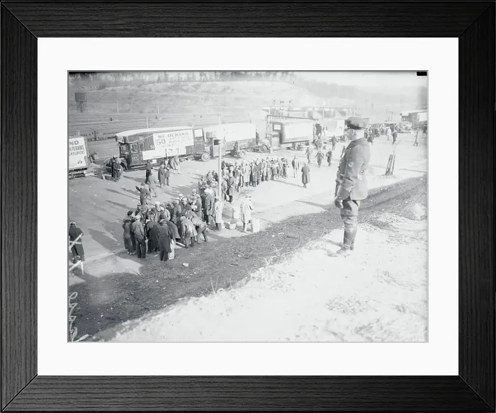 Framed Print : Policemen Observing Hunger Marchers for Action Framed Print : Policemen Observing Hunger Marchers for Action