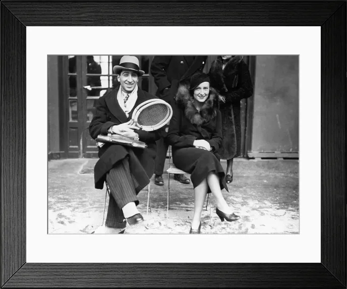 Framed Print : Rene Lacoste and Wife at Davis Cup Framed Print : Rene Lacoste and Wife at Davis Cup
