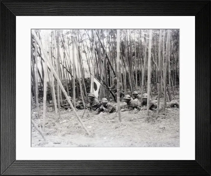Framed Print : Japanese Soldiers In Forest On Ground