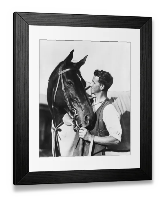 Framed Print : Phar Lap and Trainer Entering Track Framed Print : Phar Lap and Trainer Entering Track