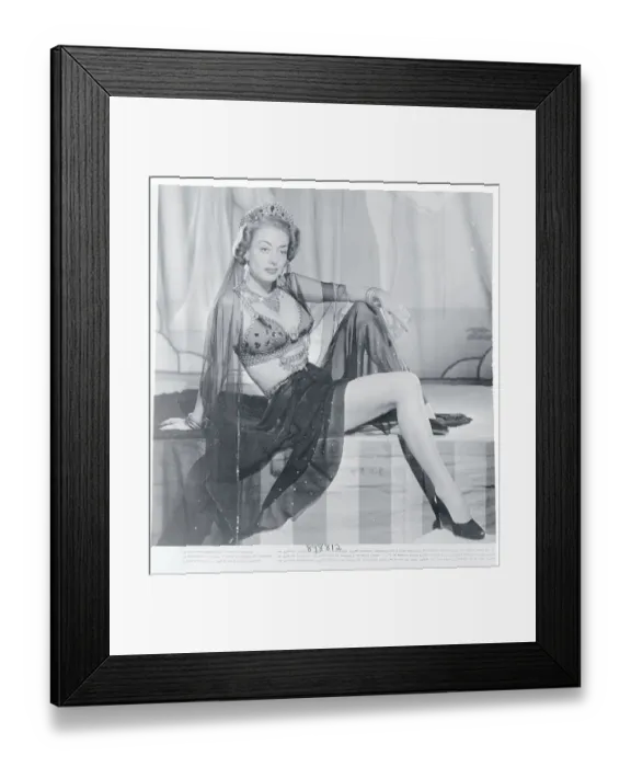 Framed Print : Joan Crawford Posing in Silk Dress Framed Print : Joan Crawford Posing in Silk Dress