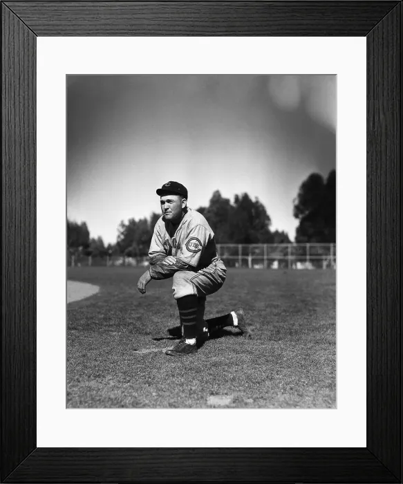 Framed Print : Robers Hornsby Kneeling in Baseball Field Framed Print : Robers Hornsby Kneeling in Baseball Field