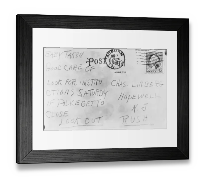 Framed Print : Postcard Evidence in Lindbergh Trial Framed Print : Postcard Evidence in Lindbergh Trial