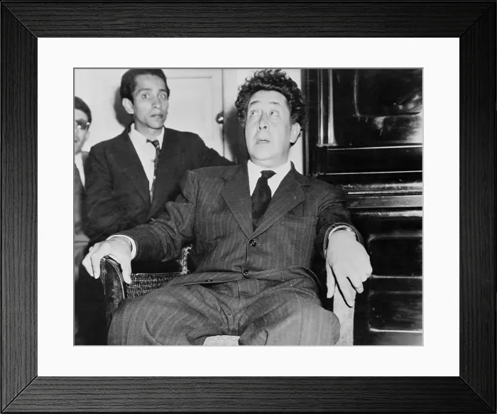 Framed Print : Artist David Alfaro Siqueiros Reclining at Press Meet Framed Print : Artist David Alfaro Siqueiros Reclining at Press Meet