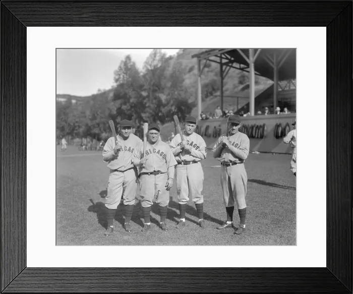 Framed Print : Chicago Cubs Teammates Posing with Baseball Bats Framed Print : Chicago Cubs Teammates Posing with Baseball Bats