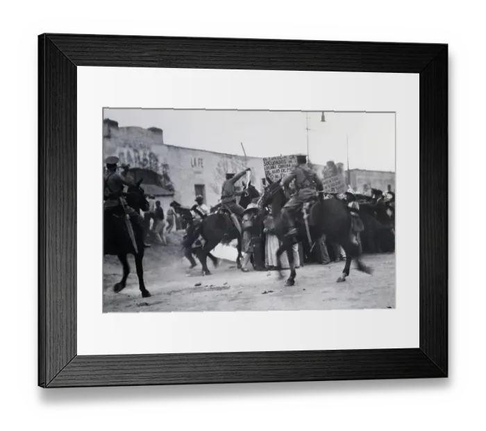 Framed Print : Mounted Police Charge Marchers Framed Print : Mounted Police Charge Marchers
