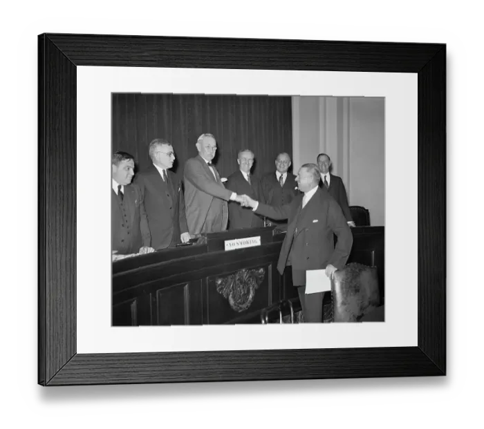 Framed Print : Richard Whitney Shaking with Henry St. George Framed Print : Richard Whitney Shaking with Henry St. George