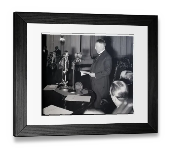 Framed Print : Henry L. Stimson Standing at Microphone Framed Print : Henry L. Stimson Standing at Microphone