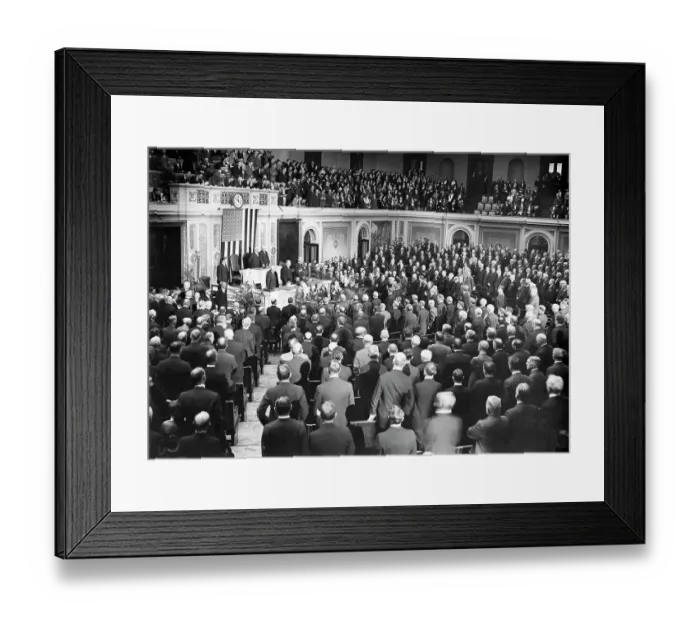 Framed Print : Herbert Hoover Addressing House Joint Session Framed Print : Herbert Hoover Addressing House Joint Session