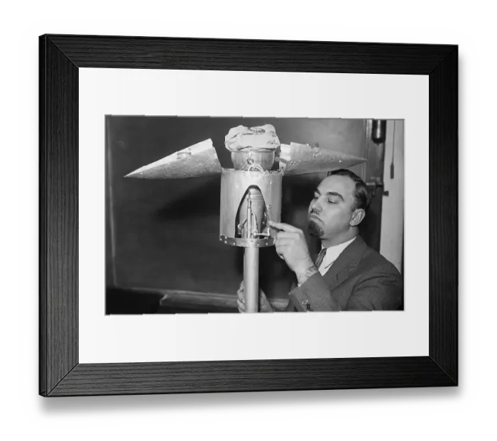 Framed Print : G.E. Pendray with Rocket Fueling Device Framed Print : G.E. Pendray with Rocket Fueling Device