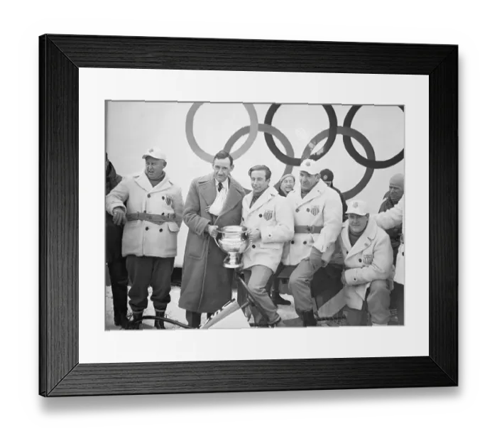 Framed Print : German Captain Giving U.S. Captain Cup