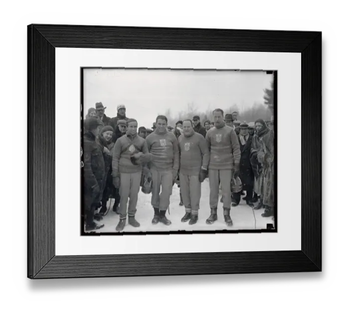 Framed Print : Olympic Bob Sled Team Posing Together