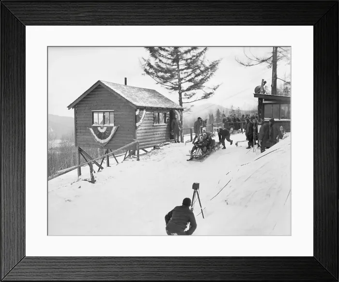 Framed Print : Olympic Bobsled Team Starting Run