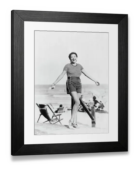 Framed Print : Helen Morgan Posing at the Beach