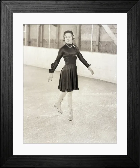 Framed Print : Sonja Henie Figure Skating at Olympics Framed Print : Sonja Henie Figure Skating at Olympics
