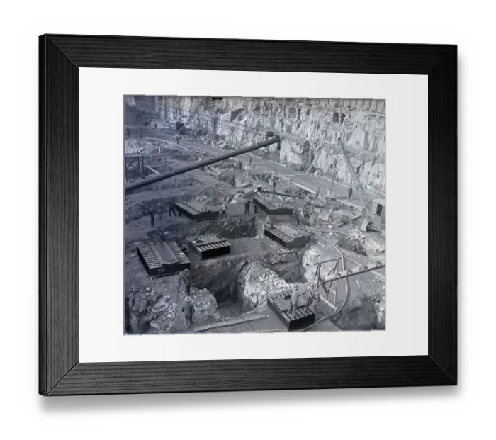 Framed Print : Supports Being Placed in Hole for Radio City Framed Print : Supports Being Placed in Hole for Radio City