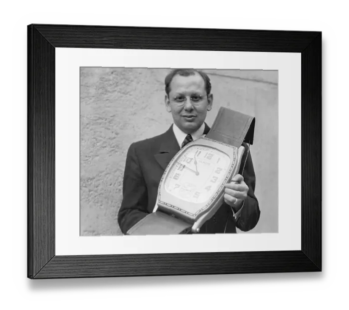 Framed Print : Max Strassburg Holding Large Watch Framed Print : Max Strassburg Holding Large Watch